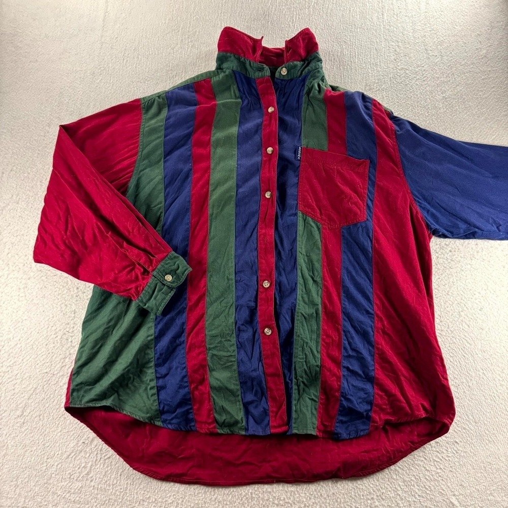 Sonoma Jean Company Button Down Shirt Womens 22W Multicolor Vintage 90s Stripe